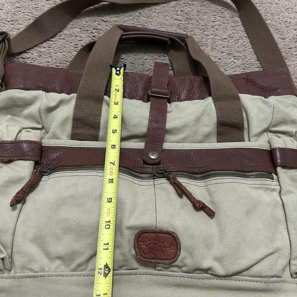 Vintage Buffalo Jackson Trading Co. Canvas & Leather Trim Messenger Bag